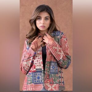 Festive Soft Embroidered Patterned Women's Jacket. Made in India